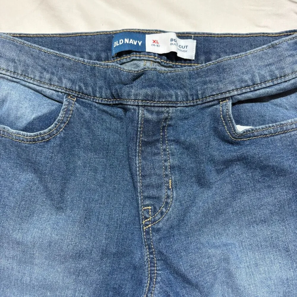 Old Navy Girls WOW Bootcut Jeans XL 14-16 Blue Pull On Stretch 26 Inseam